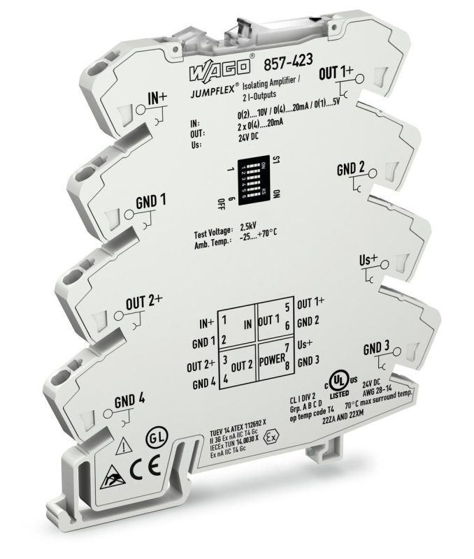 Bộ chia tín hiệu 4-20ma analog, bộ chia tín hiệu 4-20ma wago 857-423
